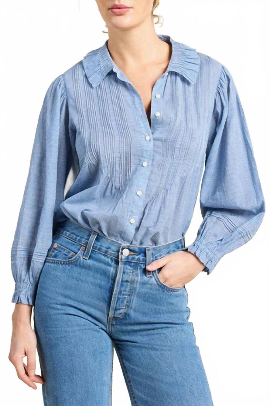 NEW TROVATA francesca long sleeves blouse in seabrook gingham